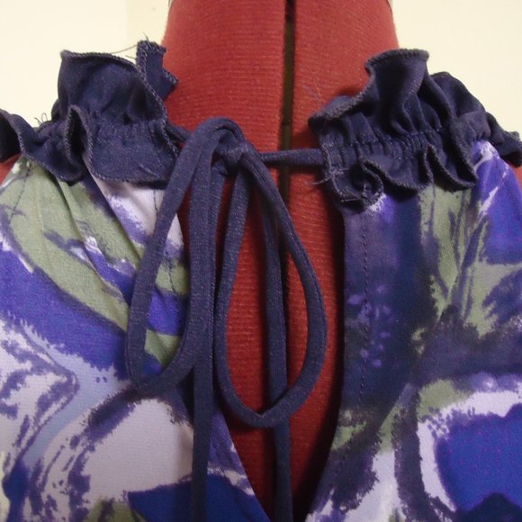 Suzy Shier Small Purple Yoke Neckline Mini Dress - Picture 5 of 7